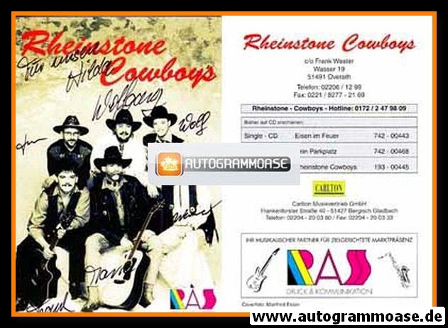 Autogramme Country | RHEINSTONE COWBOYS | 1998 "Rheinstone Cowboys"