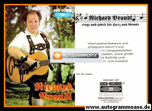 Autogramm Volksmusik | Richard BRANDL | 1980er (Portrait Color Koch)