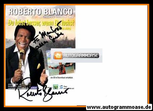 Autogramm Schlager | Roberto BLANCO | 2011 "Du Lebst Besser Wenn Du Lachst" (Portrait Color)
