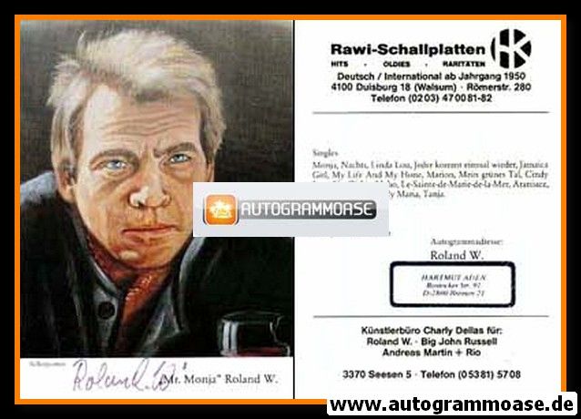 Autogramm Schlager | Roland W. | 1990 "Monja Mein Leben" 1