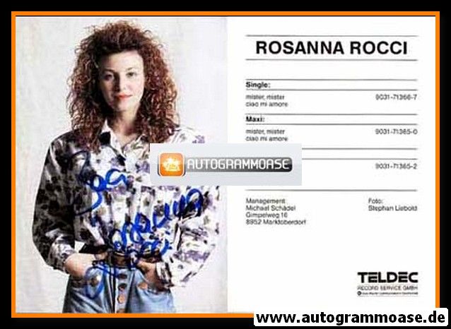 Autogramm Schlager | Rosanna ROCCI | 1990 "Mister Mister" (Teldec)