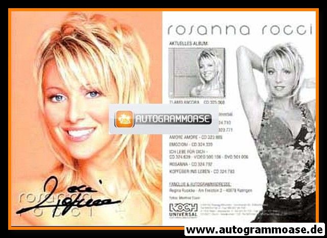Autogramm Schlager | Rosanna ROCCI | 2003 "Ti Amo Ancora" (Koch)