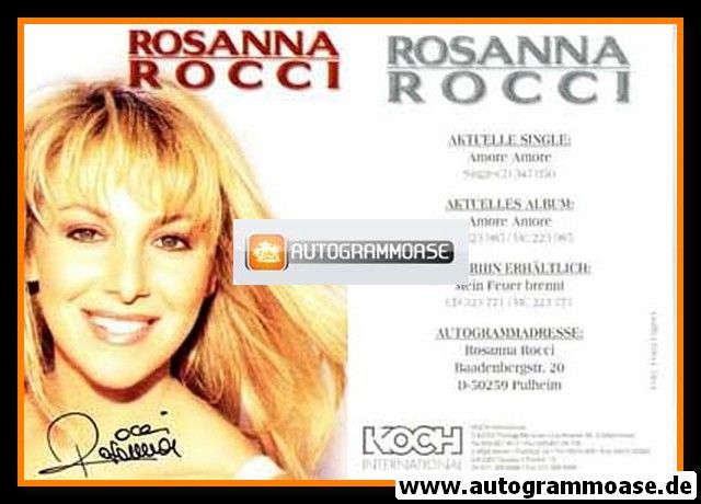 Autogramm Schlager | Rosanna ROCCI | 1998 "Amore Amore" (Koch)