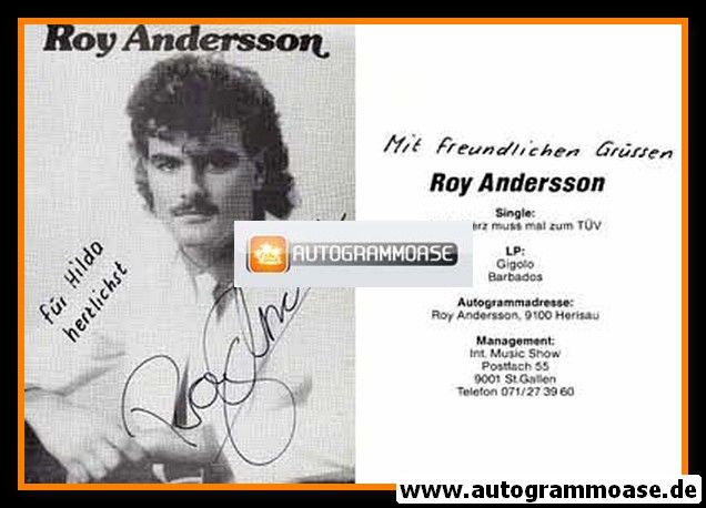 Autogramm Schlager | Roy ANDERSSON | 1980er "Mein Herz Muss Mal Zum TÜV" 2