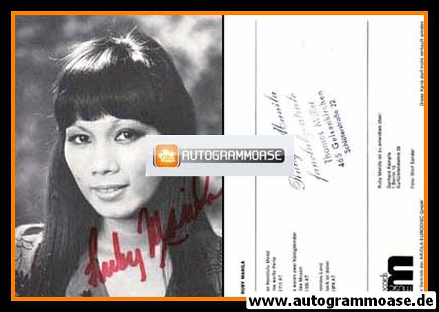 Autogramm Schlager | Ruby MANILA | 1975 "Fremdes Land"