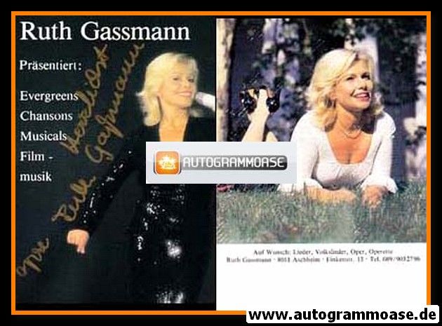 Autogramm Schauspieler | Ruth GASSMANN | 1990er (Portrait Color) 1