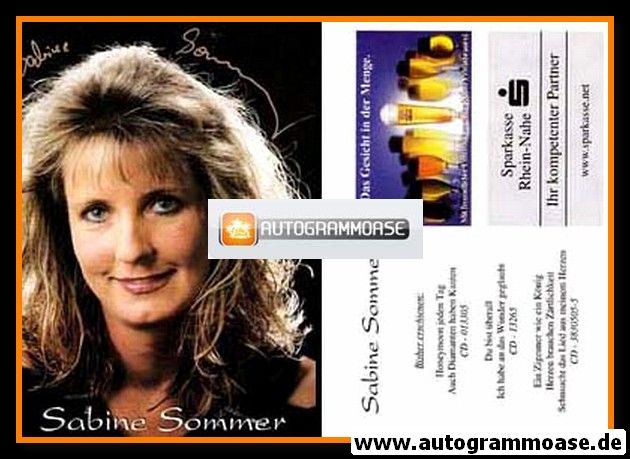 Autogramm Schlager | Sabine SOMMER | 2009 "Honeymoon Jeden Tag"
