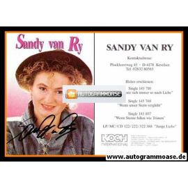 Autogramm Schlager | Sandy VAN RY | 1990 "Junge Liebe" (Koch)