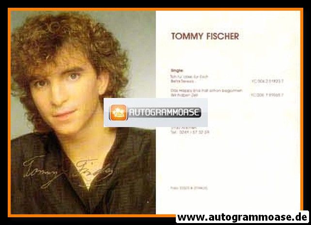 Autogramm Schlager | Tommy FISCHER | 1989 "Ich Tu´ Alles Für Dich"