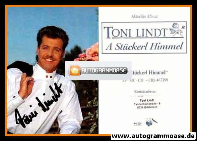 Autogramm Volksmusik | Toni LINDT | 1990 "A Stückerl Himmel"