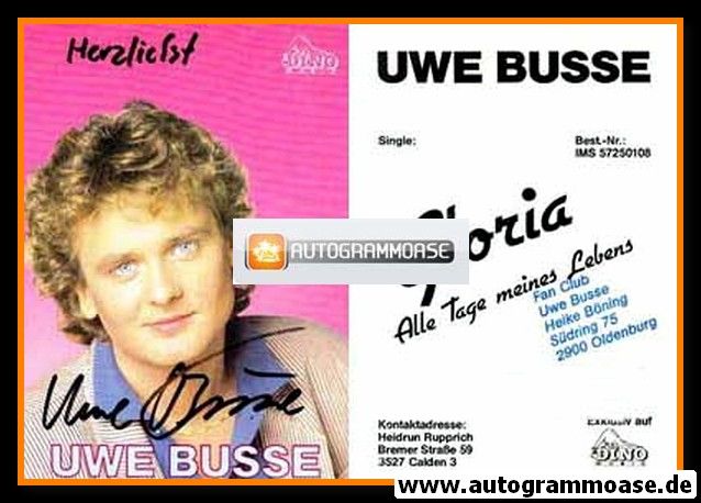 Autogramm Schlager | Uwe BUSSE | 2004 "Gloria" (Portrait Color Dino)