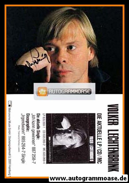 Autogramm Schlager | Volker LECHTENBRINK | 1987 "Ich Kann Gewinnen" (Metronome)