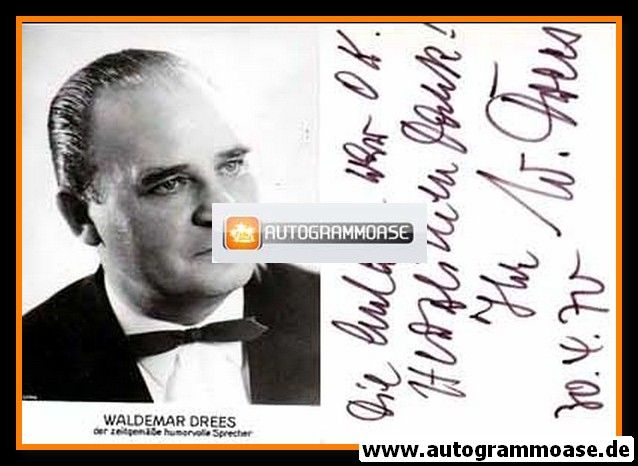 Autogramm Mundart | Waldemar DREES | 1970er (Portrait SW)