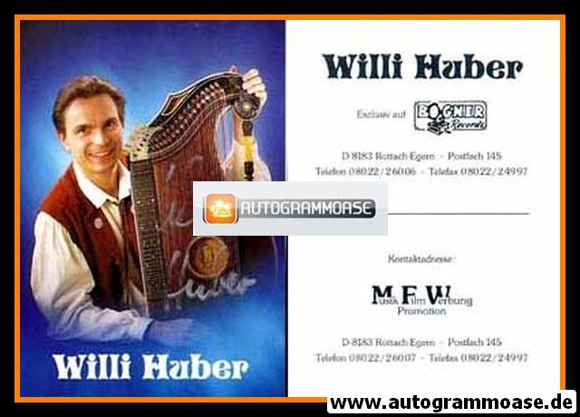 Autogramm Instrumental (Zither) | Willi HUBER | 1990er (Portrait Color)