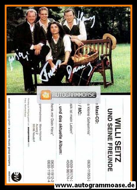 Autogramme Volksmusik | Willi SEITZ + Freunde | 1995 "Schenk Mir Dein Herz" (Gruppenbild Color EW)