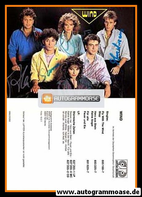 Autogramme Schlager | WIND | 1987 "Fly With The Wind" (Jupiter)