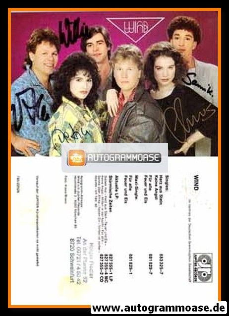 Autogramme Schlager | WIND | 1985 "Herz Aus Stein" (Jupiter)