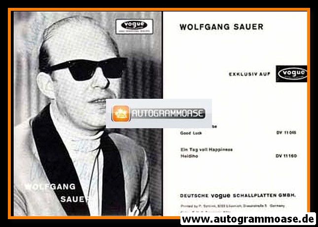 Autogramm Schlager | Wolfgang SAUER | 1971 "Ein Tag Voll Happiness" (Portrait SW Vogue)