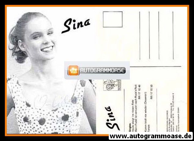 Autogramm Schlager | SINA | 1980er "Komm Bloss Nie Wieder"