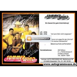 Autogramme Schlager | SOMMERWIND | 1980er "Ich Kann Dich Nicht Vergessen"