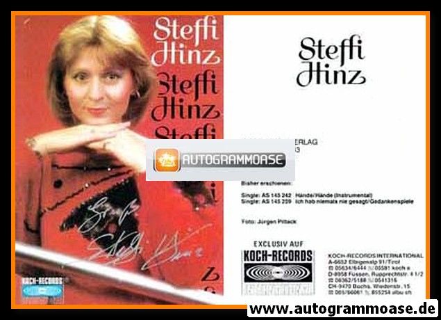 Autogramm Schlager | Steffi HINZ | 1986 "Ich Hab Niemals Nie Gesagt"