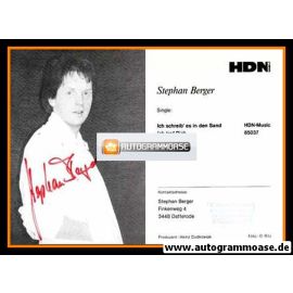Autogramm Schlager | Stephan BERGER | 1985 "Ich Schreib Es In Den Sand"
