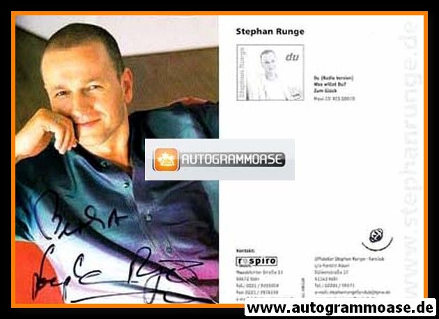 Autogramm Schlager | Stephan RUNGE | 2001 "Du"
