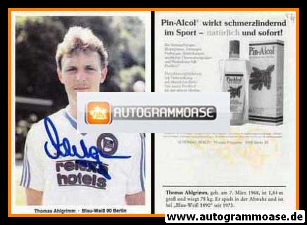 Autogramm Fussball | Blau-Weiss 90 Berlin | 1987 | Thomas AHLGRIMM