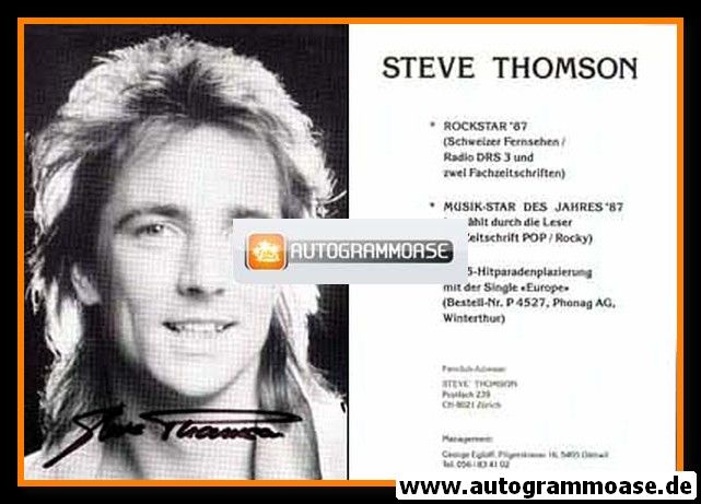 Autogramm Rock | Steve THOMSON | 1987 (Portrait SW)