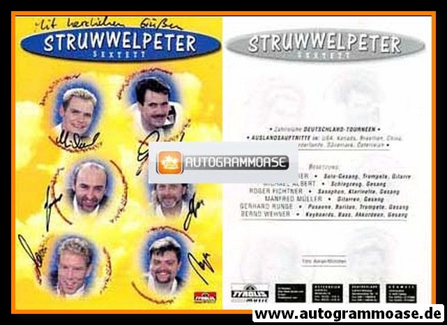 Autogramme Volksmusik | STRUWWELPETER SEXTETT | 2000er (Portrait Color) Tyrolis 1
