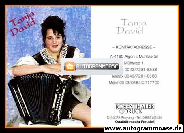AK Volksmusik | Tanja DAVID | 1990er (Portrait Color)