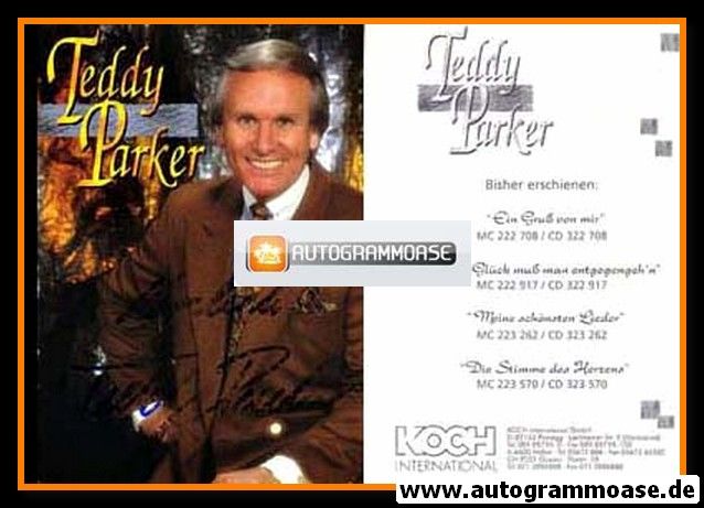 Autogramm Schlager | Teddy PARKER | 1996 "Stimme Des Herzens" (Portrait Color Koch)