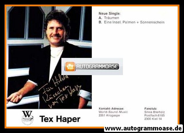 Autogramm Schlager | Tex HAPER | 1980er "Träumen"