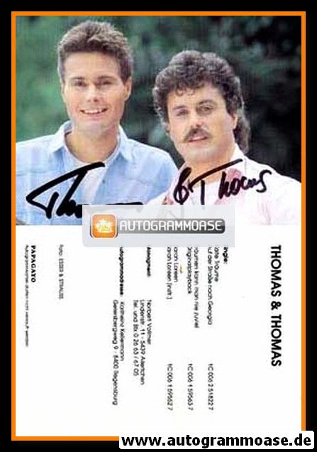 Autogramme Schlager | THOMAS & THOMAS | 1989 "Kalte Träume"