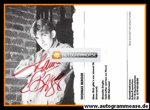 Autogramm Schlager | Thomas BERGER | 1985 "Volltreffer"