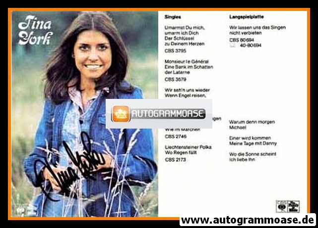 Autogramm Schlager | Tina YORK | 1975 "Umarmst Du mich..." (CBS)