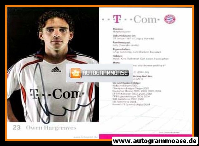 Autogramm Fussball | FC Bayern München | 2006 | Owen HARGREAVES