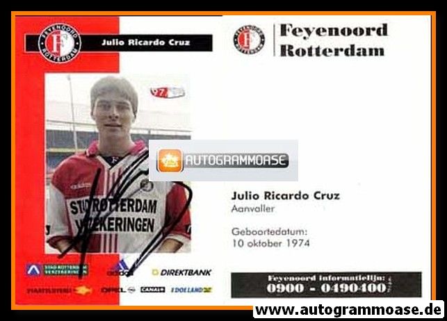 Autogramm Fussball | Feyenoord Rotterdam | 1997 | Julio Ricardo CRUZ