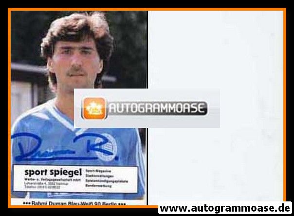 Autogramm Fussball | Blau-Weiss 90 Berlin | 1986 | Rahmi DUMAN