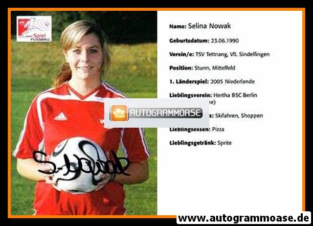 Autogramm Fussball (D) | WFV | 2000er | Selina NOWAK