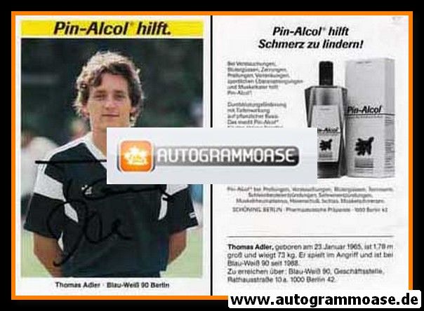 Autogramm Fussball | Blau-Weiss 90 Berlin | 1988 | Thomas ADLER