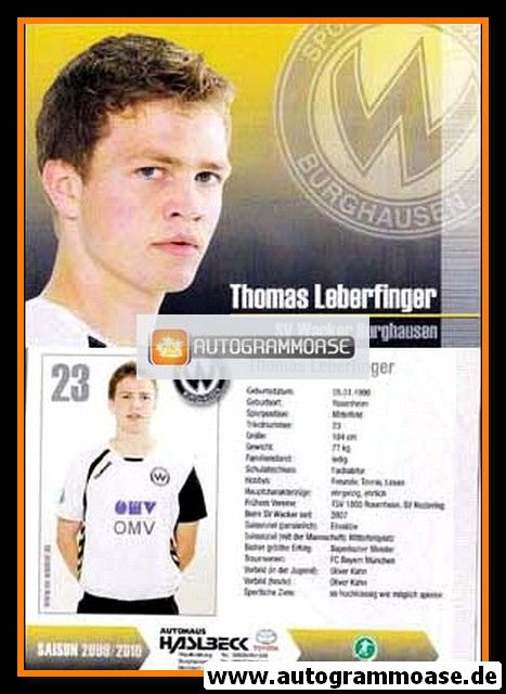 Autogrammkarte Fussball | SV Wacker Burghausen | 2009 | Thomas LEBERFINGER