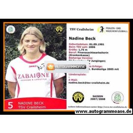 Autogramm Fussball (D) | TSV Crailsheim | 2007 | Nadine BECK