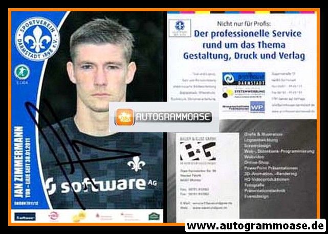 Autogramm Fussball | SV Darmstadt 98 | 2011 | Jan ZIMMERMANN
