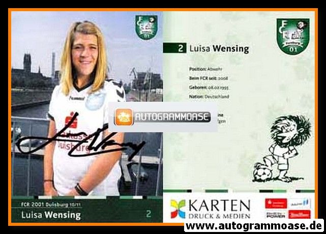 Autogramm Fussball (Damen) | FCR 2001 Duisburg | 2010 | Luisa WENSING