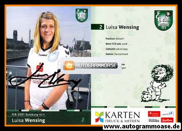 Autogramm Fussball (D) | FCR 2001 Duisburg | 2010 | Luisa WENSING