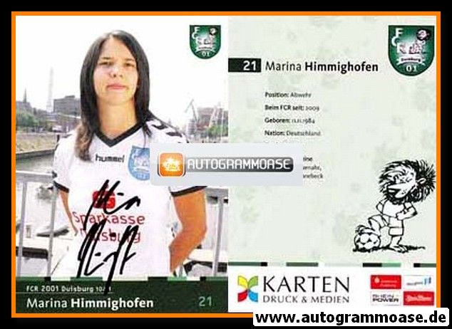 Autogramm Fussball (Damen) | FCR 2001 Duisburg | 2010 | Marina HIMMIGHOFEN