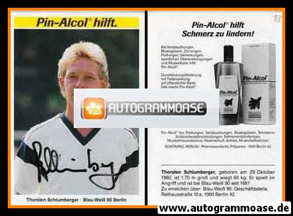 Autogramm Fussball | Blau-Weiss 90 Berlin | 1988 | Thorsten SCHLUMBERGER