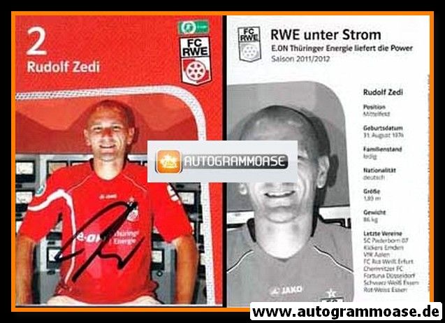 Autogramm Fussball | FC Rot-Weiss Erfurt | 2011 | Rudolf ZEDI