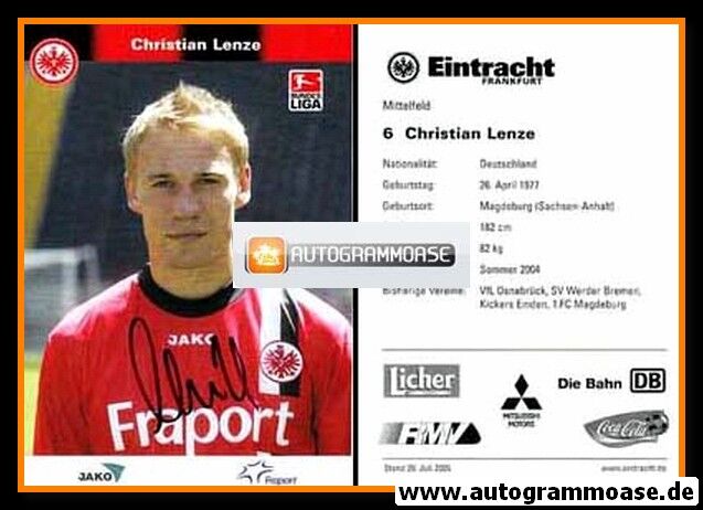 Autogramm Fussball | Eintracht Frankfurt | 2005 | Christian LENZE